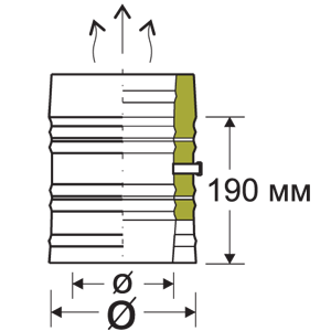 Труба для измерений сэндвич для вентиляции AISI 430 0,5 мм