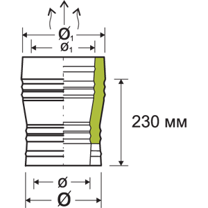 Переход на другой диаметр сэндвич для вентиляции AISI 430 0,5 мм